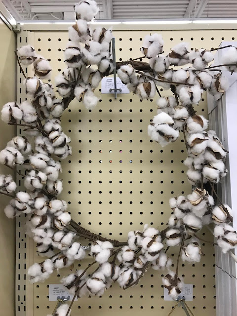 Farmhouse style cotton wreath