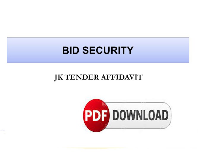 BID SECURITY DECLARATION JK TENDER