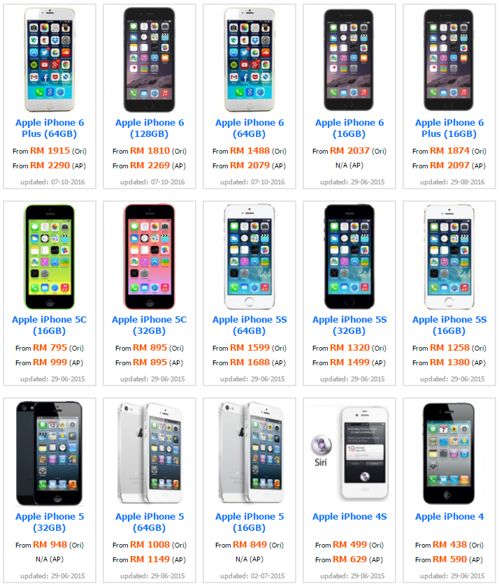 Jenis jenis iphone 6 harga iphone di malaysia terkini