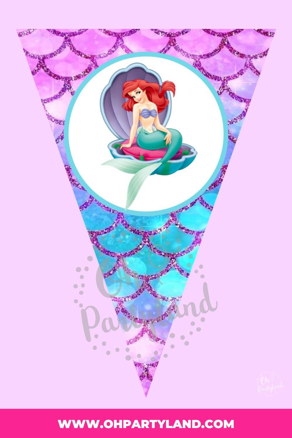 free printable the little mermaid banner