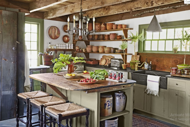 Farmhouse Sage Green Kitchen Cabinets