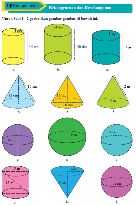 Soal Bab V Bangun  Ruang  Sisi Lengkung Matematika SMP Kelas 