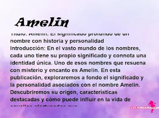 significado del nombre Amelin