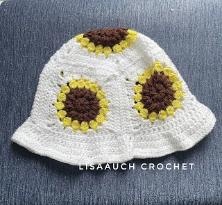 sunflower crochet patterns - Sunflower Bucket hat pattern free