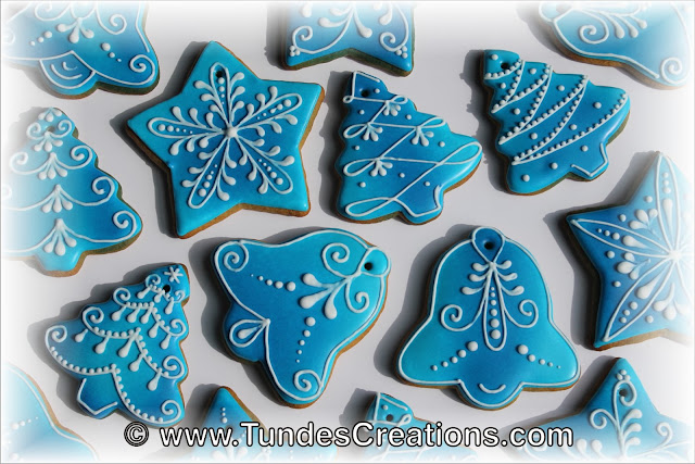 Blue Christmas ornaments by Tunde Dugantsi