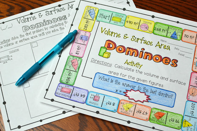 Volume and Surface Area Dominoes Activity