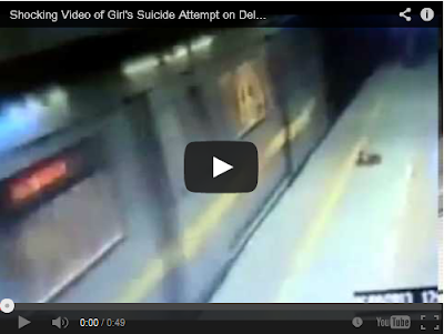 Shocking Video of Girl's Suicide Attempt on Delhi Metro - Unbelievable Escape 