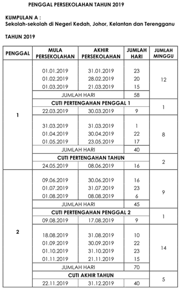 Kalendar 2019 Malaysia serta cuti umum  Arnamee blogspot