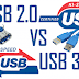 Comparison between USB 2.0 and USB 3.0 with other different versions of USB