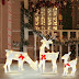 Christmas Pre-lit Reindeer with Warm White Lights for Xmas Front Door, Indoor & Outdoor Yard Decoration