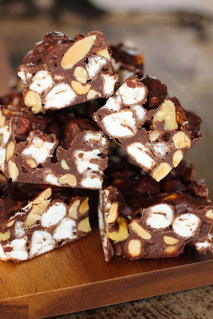  We make it for ourselves and to take to parties  Nut Lovers Rocky Road