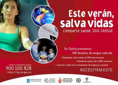 Xunta de Galicia: COMPARTE SAUDE. DOA SANGUE. Campaña de doazón nas Universidades galegas.