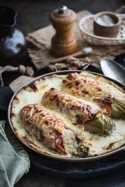 Gratin d'endives au jambon