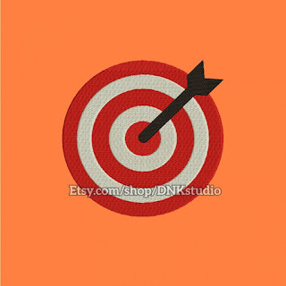 Target with Arrow Embroidery Design