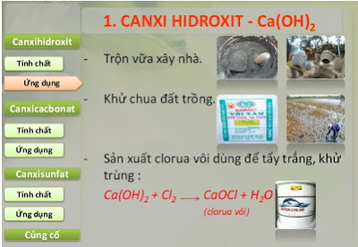 Công dụng của canxi hidroxit