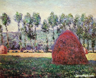 lukisan impresionisme berjudul Haystack Near Giverny (Claude Monet)
