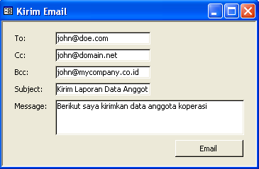 Ilmu Software Mengirim Email Dari Microsoft Access