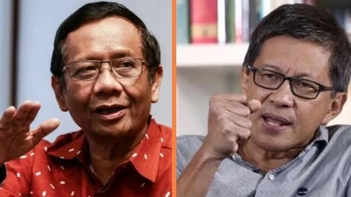 Foto Mahfud (kiri) dan Rocky Gerung (kanan). Mahfud MD Ungkap Rencana Gencarkan Polisi Siber di 2021, Ini Kata Rocky Gerung.