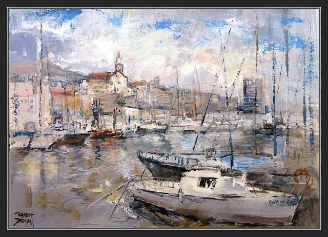 EL MASNOU-PINTURA-PAISATGES-MARESME-PORT-MARINA-MARINES-BARCELONA-CATALUNYA-QUADRES-ARTISTA-PINTOR-ERNEST DESCALS-