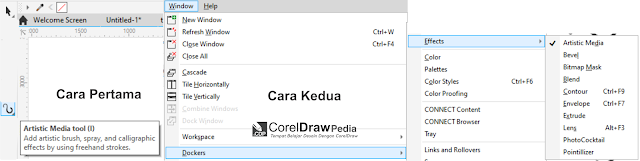 Tutorial cara menggunakan dan Menambahkan Artistic Media tool di CorelDraw