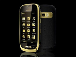 smartphone Luxe nokia oro C7 or cuir saphir