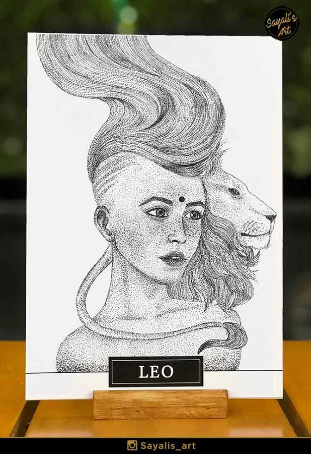 05-Leo-Zodiac-Stippling-Drawing-Sayali-Horambe-www-designstack-co