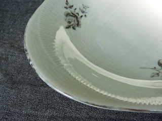 porcelana półmisek patera Ćmielów szare róże