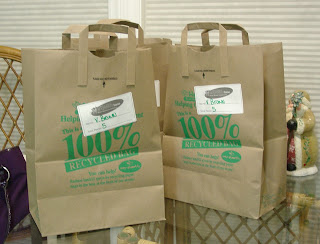 Paper bags full of groceries from Harris Teeter Grocery Store