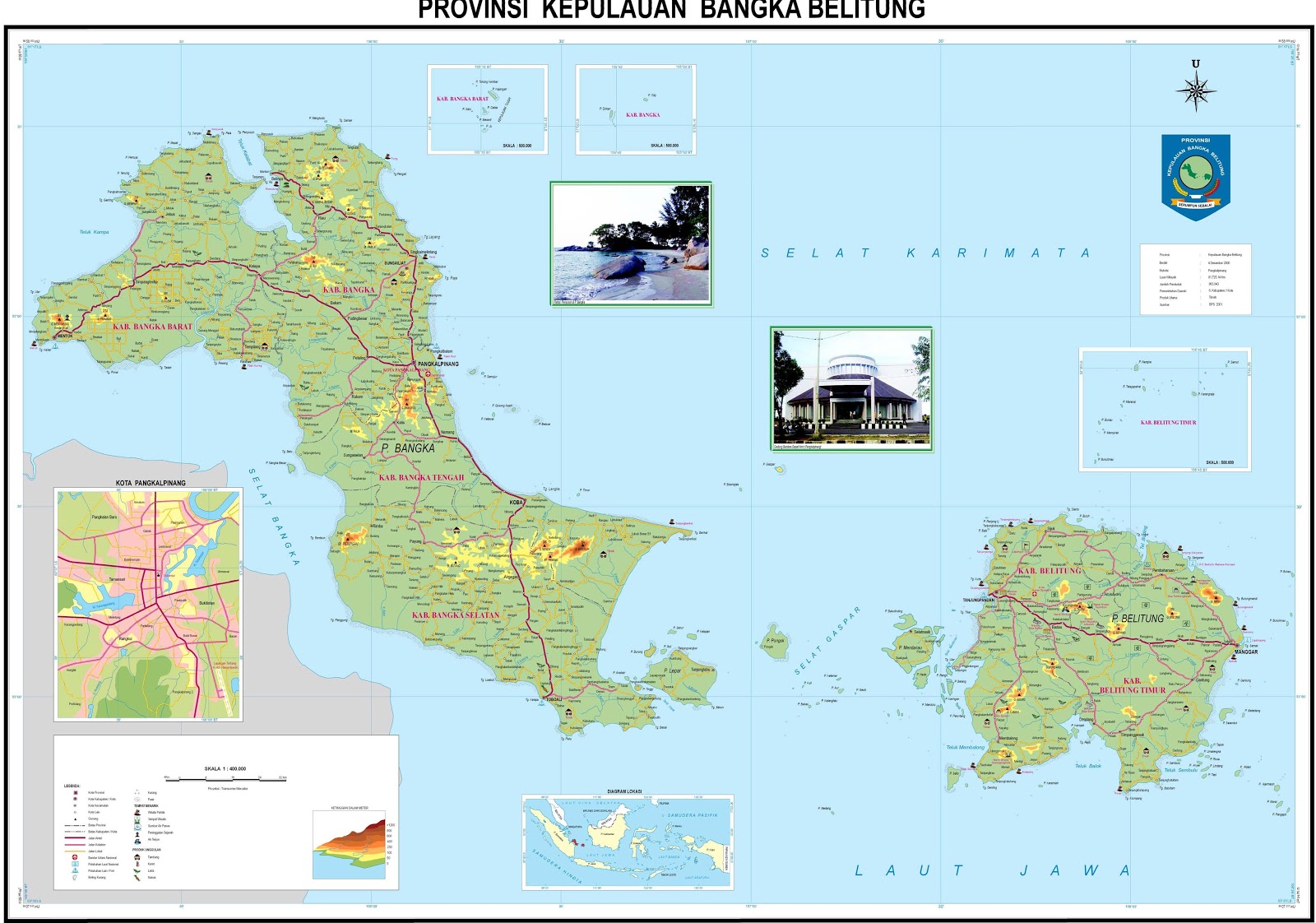 AMAZING INDONESIA BANGKA BELITUNG PROVINCE MAP 