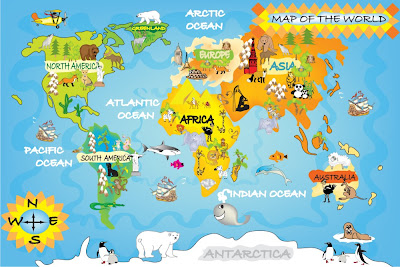 Jual Stiker Dinding: Wall Sticker Gambar Peta Dunia