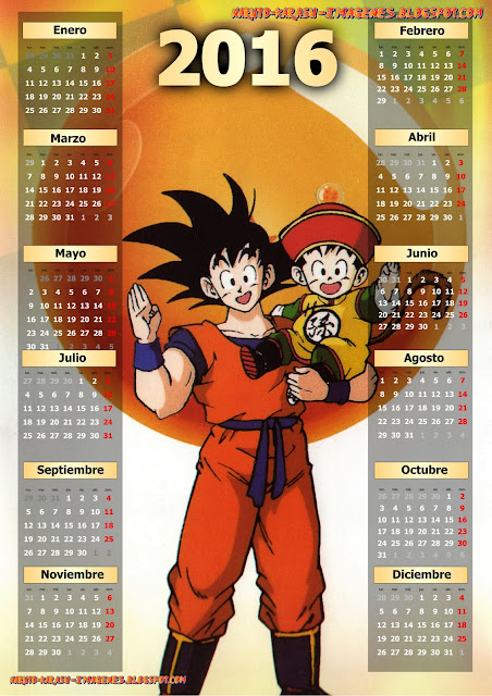 calendario 2016 dbz