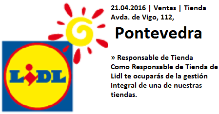 Lanzadera de Empleo Virtual Pontevedra,  Oferta Lidl 