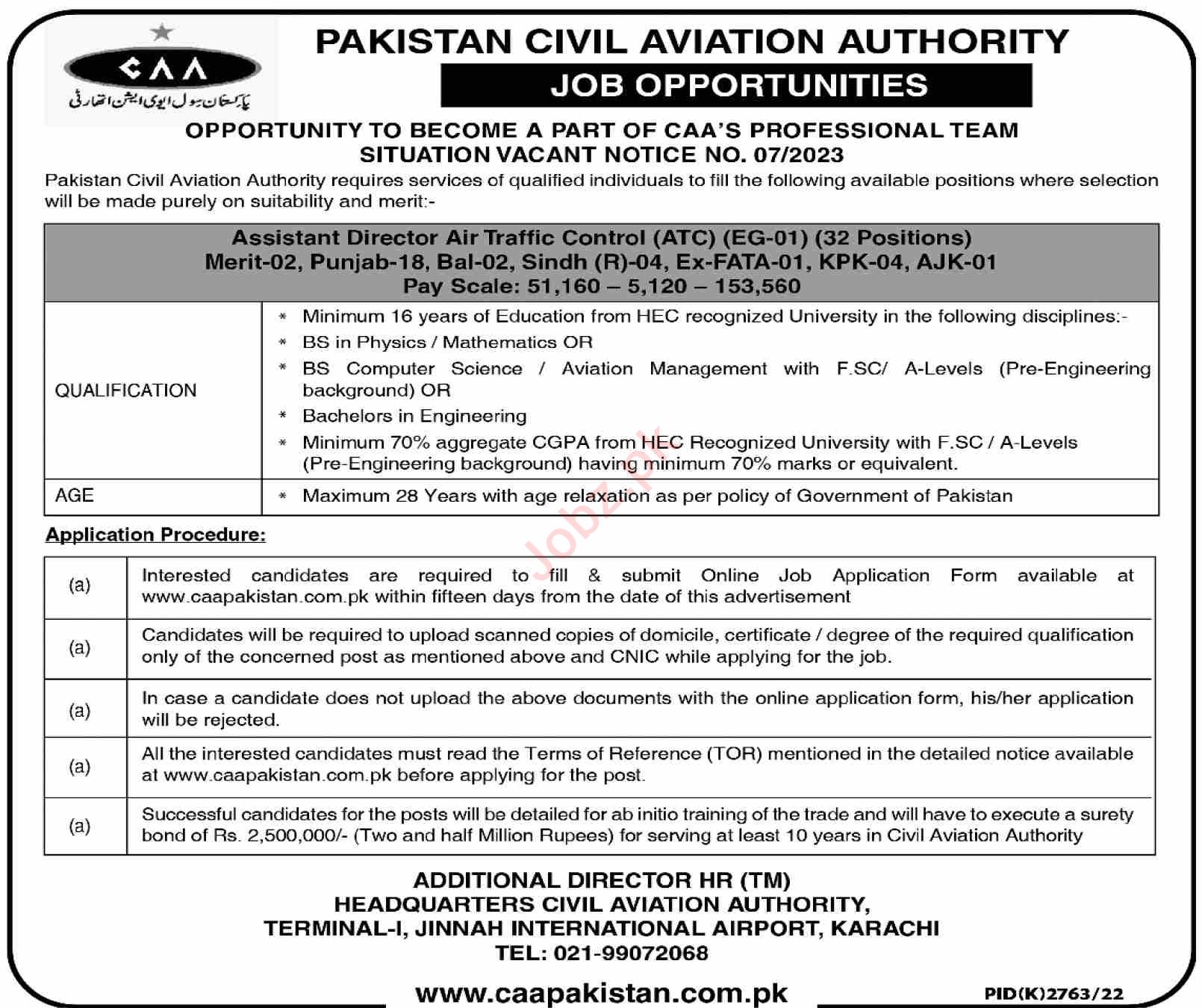 Latest Jobs in Pakistan Civil Aviation Authority CAA