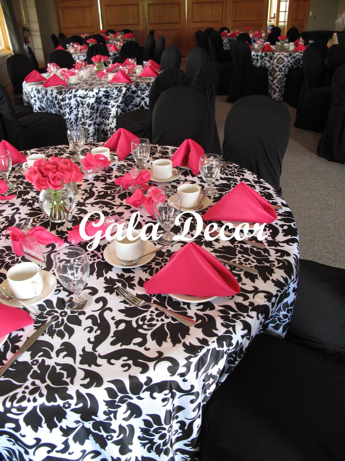 damask wedding black champagne