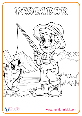 Dibujo de Pescador