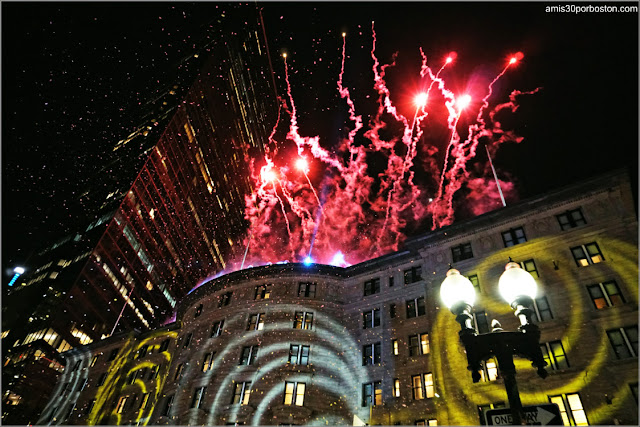 Fuegos Artificiales de la First Night de Boston en Copley Square