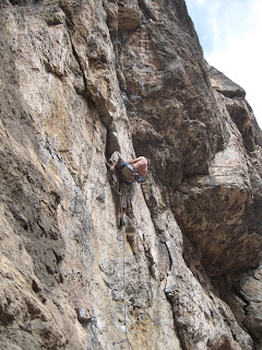A 5.12a sport climb at the Puoux in Glenwood Canyon