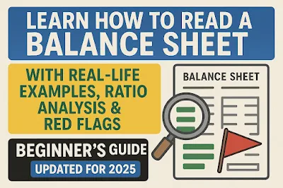Learn how to read a balance sheet with real-life examples, ratio analysis & red flags. Updated for 2025. Beginners guide.
