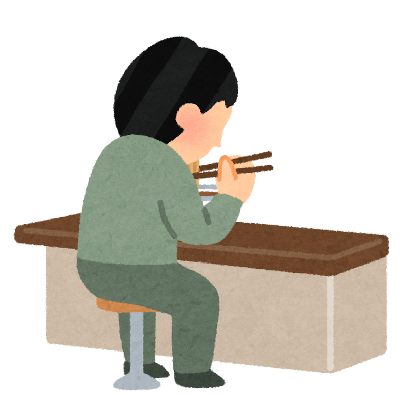 無料イラスト かわいいフリー素材集 カウンターでラーメンを食べる人のイラスト 無料イラスト かわいいフリー素材集 カウンターでラーメンを食べる人のイラスト