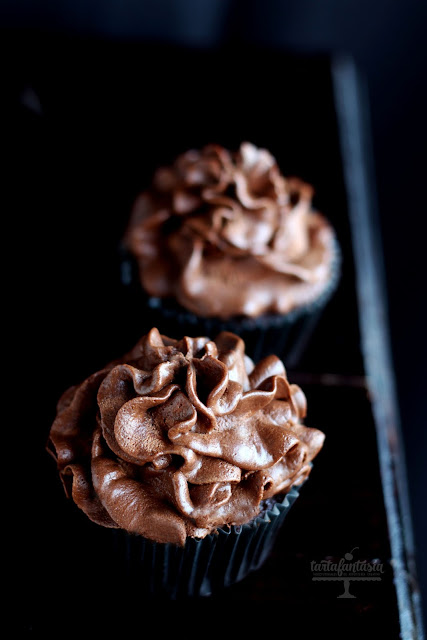 Cupcakes de Ganache de chocolate Negro