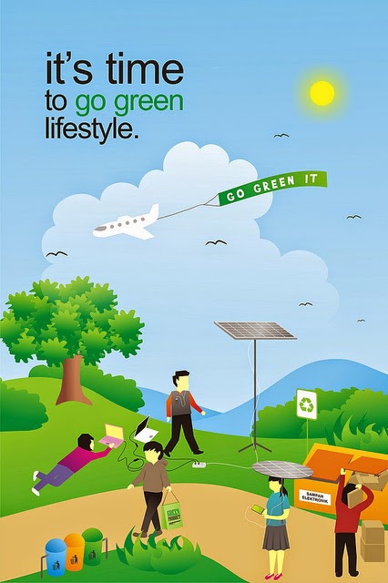 Gambar Poster Go Green And Lingkungan  Review Ebooks