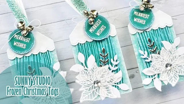 Sunny Studio Stamps: Mini Mat & Tag Die Holiday Gift Tags by Marine Simon (featuring Classy Christmas, Woodgrain Embossing Folder)