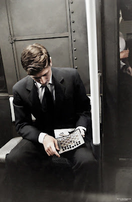 Bobby Fischer on subway, 1962.