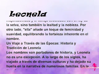 ▷ Significado del nombre Leonela