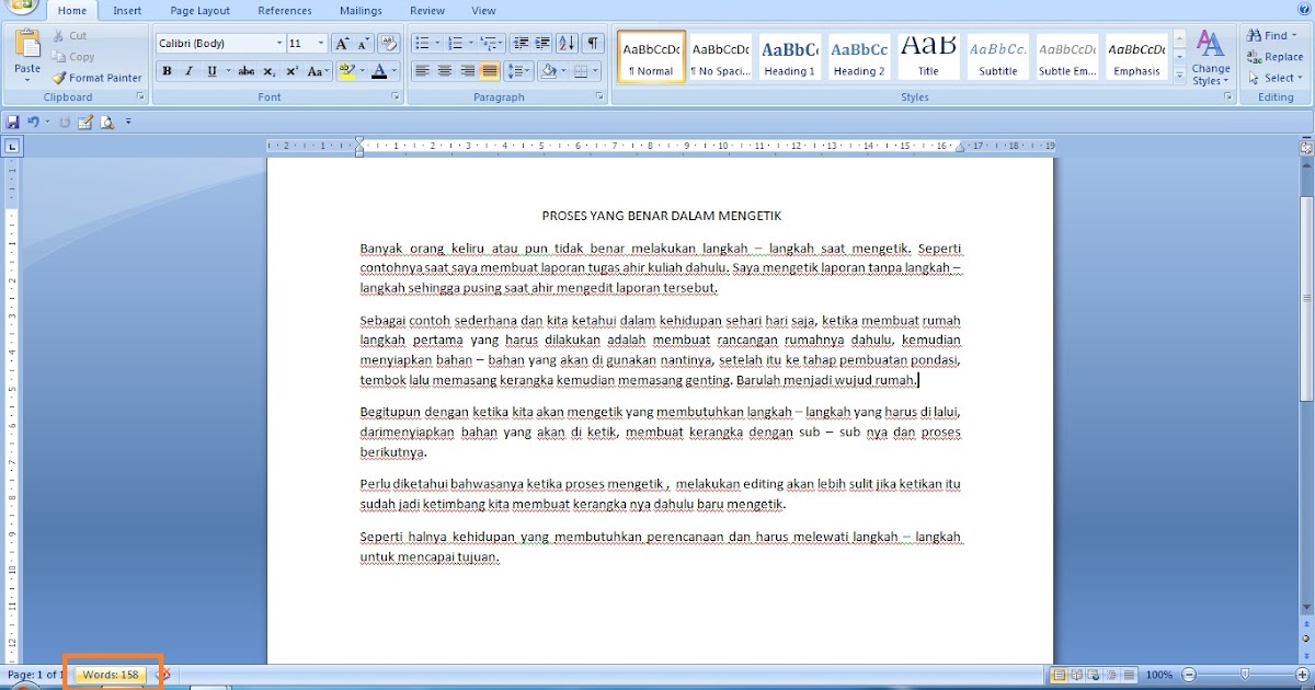 Tips Komputer CARA MENGETAHUI ADA BERAPA BANYAK HURUF 