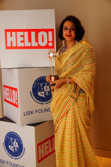 Her highness Radhika Raje Gaekwad with URJA Awards trophy