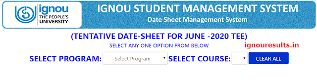 IGNOU Date Sheet FEB 2021 : Tentative Date Sheet for December 2020 Term End Examination(06-01-2021)