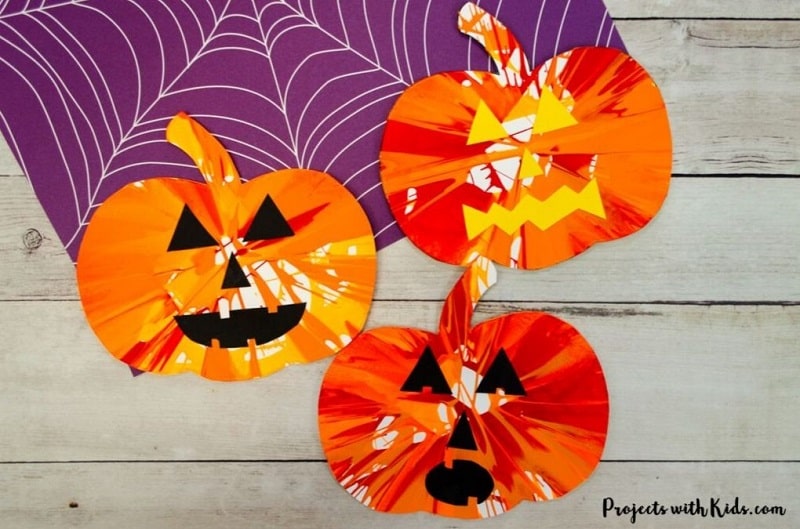 spin art pumpkins