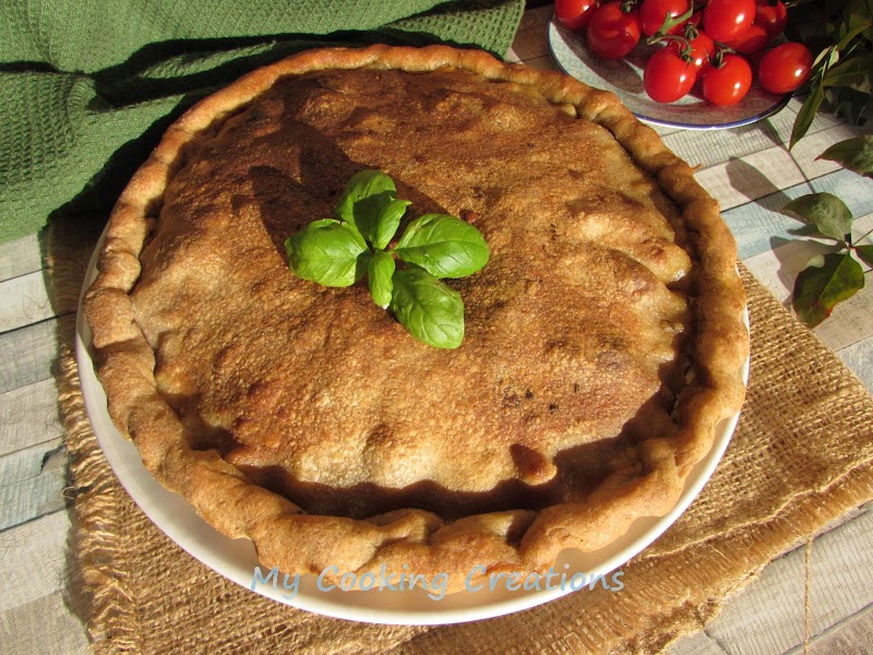 Селски пай със зеленчуци, сирене и песто * Torta di pasta matta integrale con pesto e ciambotta