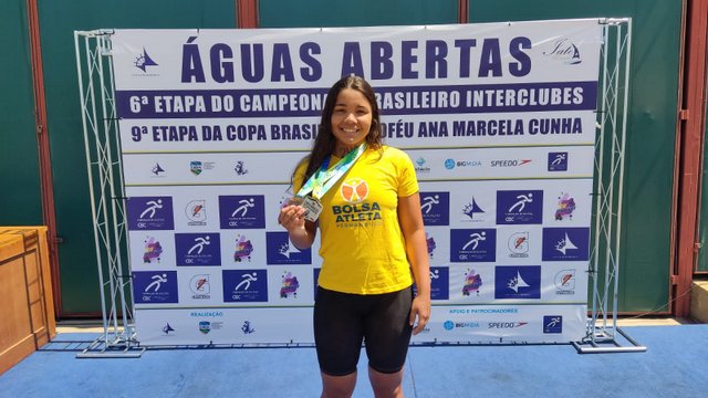 Promessa da natação pernambucana conquista duas medalhas na Copa Brasil de Águas Abertas, em Brasília
